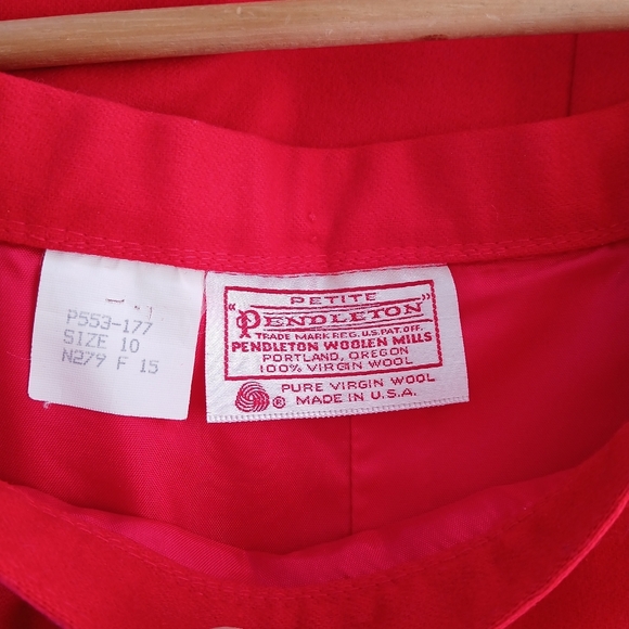 Vintage Pendleton Virgin Wool Skirt Red Pencil - Picture 6 of 7